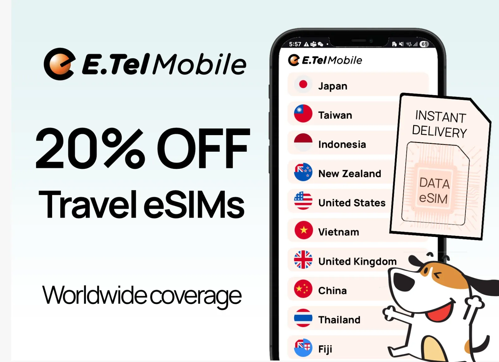 E.Tel Mobile Travel eSIMs